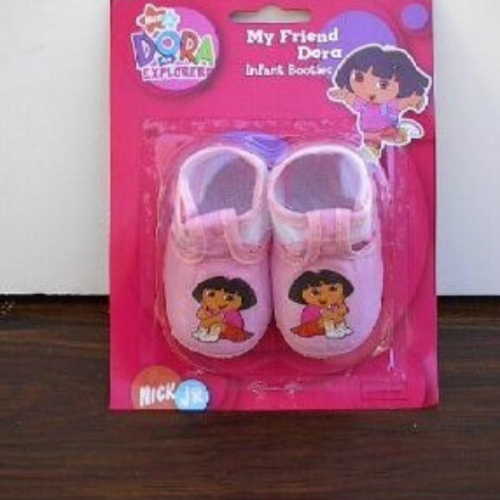 Dora The Explorer Infant Booties (Pink & White ) Size 1